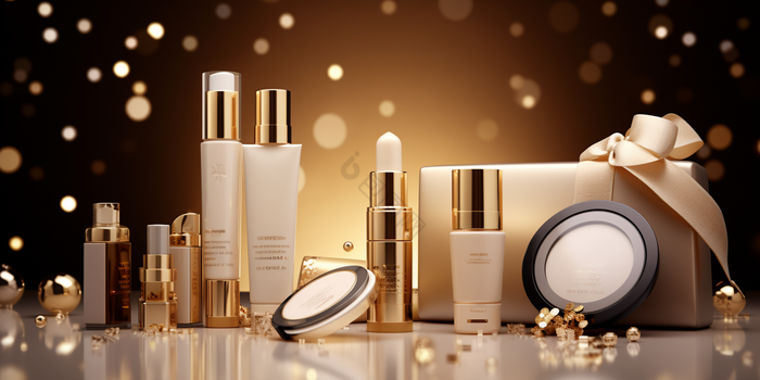 化妆品促销活动组合产品图与刀具的巧妙结合
